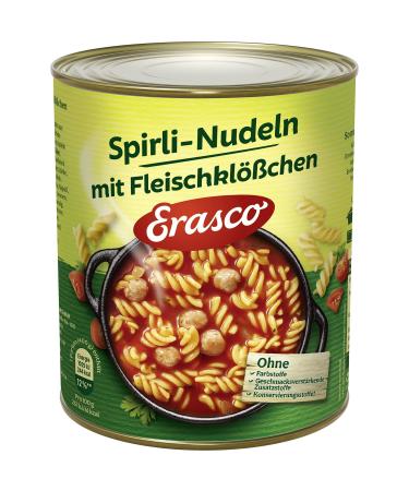 Erasco Spirli Pasta with Meatballs Pack of 3 (3 x 800 g can) 3 800 g (Pack of 3)