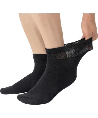 Yomandamor Men's Diabetic Socks 5-Pair Pack - Coolmax Ankle Socks with Arch Support, Size 10-13, Black - Buy Online on SooperMarket.com