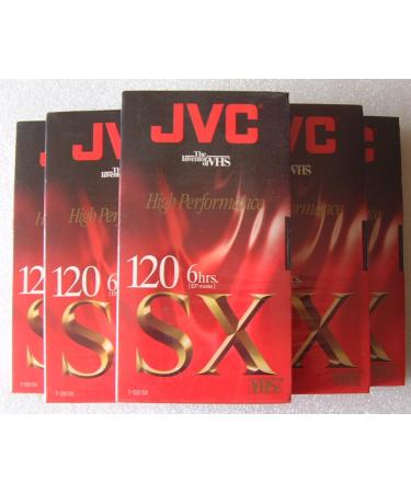 JVC High Performance SX 120 6hrs. VHS tapes.5 Pack