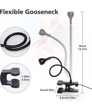 Geisofu 395nm UV Nail Lamp with Clamp | Portable Black Light LED UV Lamp for Gel Nails | 4 Dimming Levels | 5V USB Input - Buy Online on SooperMarket.com