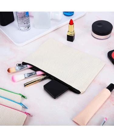 Buy 12-Piece DIY Blank Fabric Bags - Versatile Travel & Cosmetic Bags Perfect Bridesmaid Gifts Beige Canvas Pencil Cases - Buy Online on SooperMarket.com