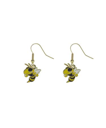 Aminco NCAA Georgia Tech Yellow Jacket Logo Dangler Earrings, Size 2.5
