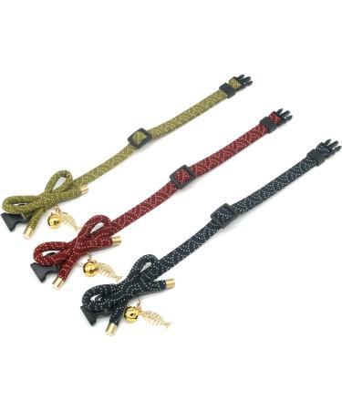 PetSoKoo Cute Bowtie Cat Collar with Bell | Japanese Style Bowknot & Fish Charm | Safety Breakaway | Soft & Lightweight | for Male & Female Cats & Kittens (Tea Green) - Buy Online on SooperMarket.com