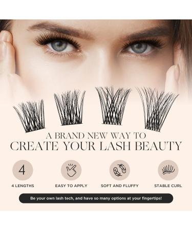 Shop LASHVIEW Mega Volume Lash Clusters - DIY Eyelash Extensions for At-Home Glam | D Curl Individual Lashes (10-16mm Mix - Buy Online on SooperMarket.com