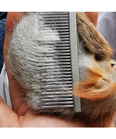 2PCS Pet Hair Buster Comb for Dogs, Cats, Rabbits, Hamsters - Stainless Steel Detangling Brush with Long and Short Teeth - Red and Blue - Buy Online on SooperMarket.com