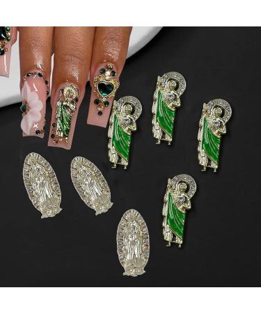 20 PCS Virgin Mary & San Judas 3D Nail Charms for Acrylic Nails - Retro Virgen De Guadalupe Nail Decorations - Buy Online on SooperMarket.com