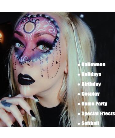 CCBeauty Professional Face Body Paint Oil Set | 24 Colors Adult Halloween Makeup Kit with 10 Blue Brushes - Buy Online on SooperMarket.com