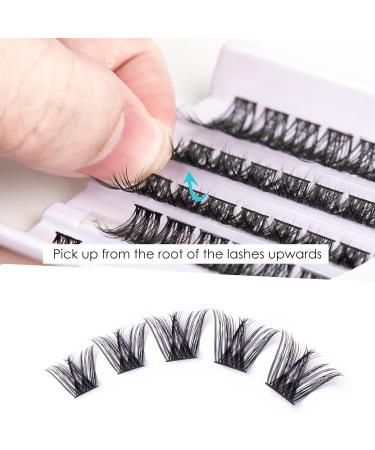 Lash Clusters 54 Pcs with Tweezers | C/CC/D Curl | Reusable DIY Eyelash Extension Kit | 10/12/14/15/16mm Length | Soft Comfortable False Eyelashes - Buy Online on SooperMarket.com