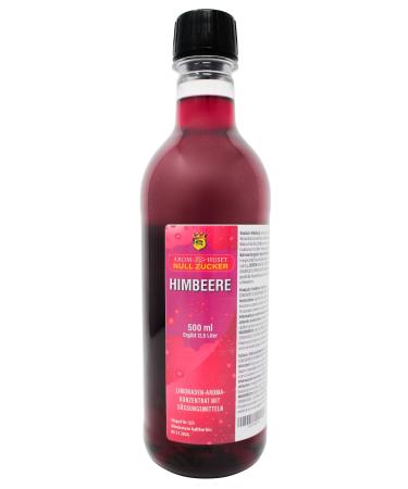 Zero Sugar Raspberry Soda Syrup Concentrate 500 ml - Make 12.5 Litres of Sugar-Free Soft Drink by Adding Flavouring to Carbonated Sparkling Fizzy Water Zero Raspberry