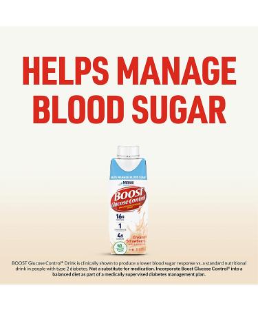 BOOST Glucose Control Creamy Strawberry 8 fl oz Carton - Pack of 24 - Buy Online on SooperMarket.com