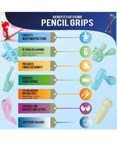 15 Pack Pink Pencil Grips for Children - Writing Aids & Posture Correctors for Better Writing - Buy Online on SooperMarket.com