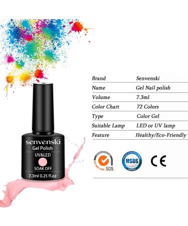 Senvenski Teal Gel Nail Polish Set - Blue Glitter Mint Olive Aqua Green Emerald Turquoise Shimmer - Starrily Sparkle Crystal - Soak Off UV LED Varnish Kit (CS007) - Buy Online on SooperMarket.com