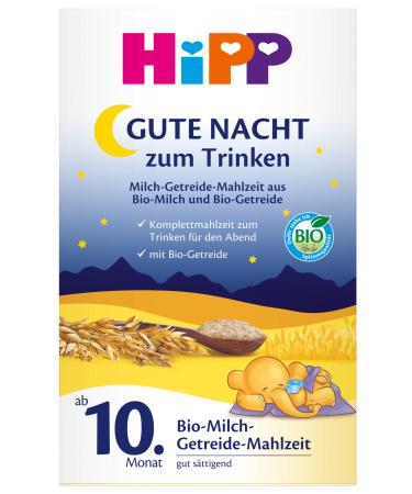 HiPP Organic Milk Formula Good Night! Milk-Cereal Meal Organic Pack of 4 (4 x 500g) Organic Milk Formula Good Night! New