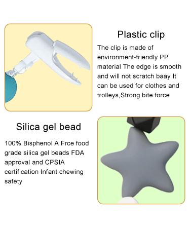 SILICONE BABY PACIFIER CLIP SET | Teething Toy with Star Pattern | 2 Pack | Universal Fit for Boys and Girls - Buy Online on SooperMarket.com