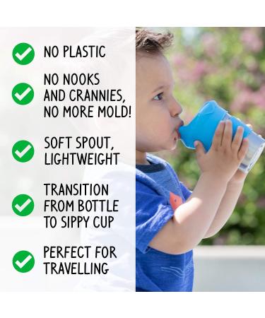 MYINNI Silicone Sippy Cup Lids - 2 pcs Non-Plastic BPA Free Transitioning Stretch Lids | No Leaks, Spill Proof, Reusable - Green/Orange - Buy Online on SooperMarket.com