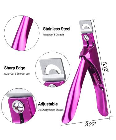 Melodysusie 4-in-1 Acrylic Nail Clippers Set - Stainless Steel Nail Tip Cutter, Cuticle Trimmer & More | Rainbow Purple Nail Art Kit - Buy Online on SooperMarket.com