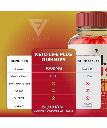 (3 Pack) Keto Life ACV Gummies KetoLife Advanced Strength Apple Cider Vinegar Ultimate Health Supplement Gummy Compl ment Alimentaire Ultime pour la Sant KetoLife Advanced Strength (180 Gummies) - Buy Online on SooperMarket.com