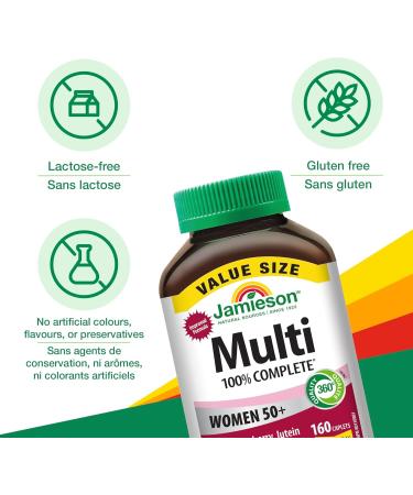 Jamieson 100% Complete Multivitamin for Adult Women 50+ Value Size with Cranberry Lutein & Magnesium 160 count (Pack of 1) - Buy Online on SooperMarket.com