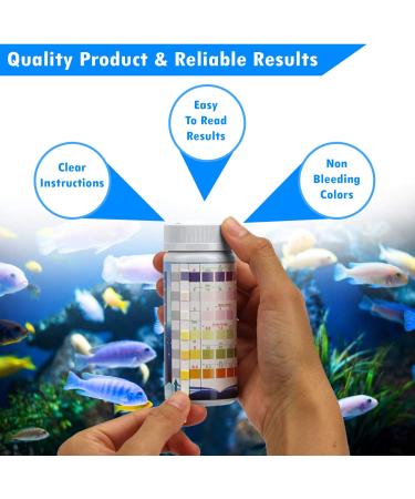 SJ WAVE 7-in-1 Aquarium Test Kit - Fast & Accurate Water Quality Testing Strips (100 Tests) | For Freshwater Aquariums & Ponds | pH, Hardness, Nitrate, Temperature Monitoring - Buy Online on SooperMarket.com