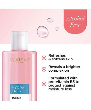 L'Oreal Paris HydraFresh Toner - Alcohol-Free Face Toner with Pro-Vitamin B5 for Smooth & Bright Complexion 8.5 Fl Oz (Pack of 2) - Buy Online on SooperMarket.com