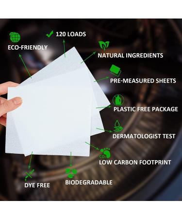 Eco-Friendly Laundry Detergent Sheets - Fresh Scent for Home Dorm Travel & Camping | 120 Loads 60 Sheets - Buy Online on SooperMarket.com