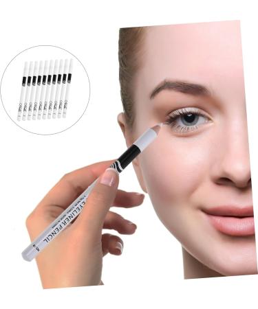 PLAFOPE 40 Pcs Lying Silkworm Eyeliner Highlighter Eye Liner Pen Makeup Eyeliners Gel Wooden Pole White - Buy Online on SooperMarket.com