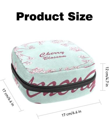 Cherry Blossom Menstrual Cup & Pad Storage Bag - Mint Green, Portable Period Pouch for Women & Teens - Multi-colored - Buy Online on SooperMarket.com