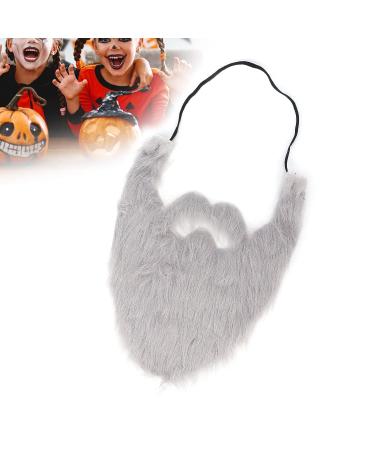 Gray Fake Beard with Elastic Band - Lightweight & Soft Plush for Parties & Festivals | Perfect Trick Prop - Buy Online on SooperMarket.com