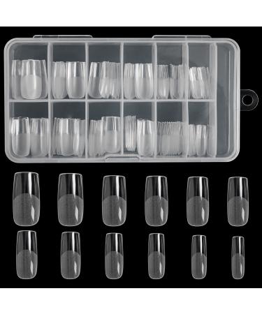 120Pcs Full Cover Square Fake Nails  krofaue 12 Sizes Square Nails Acrylic False Nails for Nail Extension  French Square Shaped False Nail Tips for Nail Salons and DIY Nail Tips Art(Clear) Matte Square 120Pcs