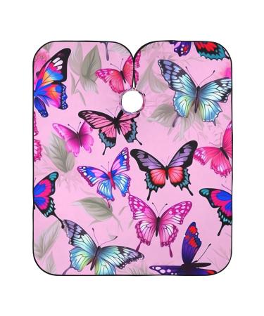 Kigai Colorful Butterfly Barber Cape Professional Salon Hair Cutting Cape with Adjustable Snap Closure Waterproof Hairdressing Cape Haircut Cape for Men Women