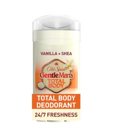 Old Spice Whole Body Deodorant for Men Total Body Deodorant Vanilla + Shea Aluminum Free Deodorant Stick for 24/7 Freshness // Dermatologist Tested Whole Body Deodorant 3.0 oz