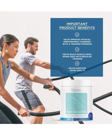 Nova Pharma Electrolytes Powder Amino Acids Supplement - Hydrates Builds Muscle Mass & Boosts Workout Performance Vegan Caffeine-Free Zero Sugar No Artificial Flavor/Color/Sweetener - 25 Servings Blue Freeze - Buy Online on SooperMarket.com