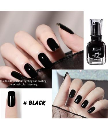TBeautfave Black Nail Polish Quick Dry&Long Lasting Nail Varnish Neutral Nail Polish Non-toxic Water Based Formula Natural Nail Polish Black Gel Nail Polish for DIY Nail Art - Buy Online on SooperMarket.com