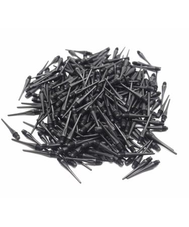 ROOBEEO 2BA Thread Plastic Tip Dart Points 300 Pack Soft Dart Tips Replacement Dart Accessories Black
