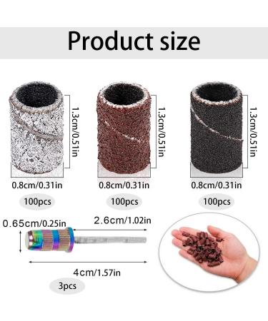 Mediloe 300 Pcs Sanding Bands and Bits Set for Nail Drill - 80/120/180 Grits - Manicure Pedicure Care Accessories - Buy Online on SooperMarket.com