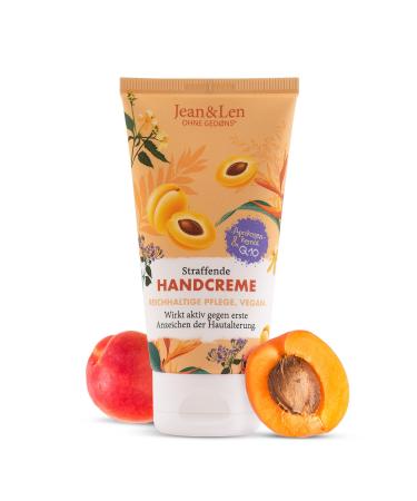 Jean & Len Hand cream apricot kernel oil/Q10 rich care acts actively against the first signs of skin aging for dry hands without parabens & silicones hand cream tube 75 ml 75 ml (1 -pack) apricot kernel/q10