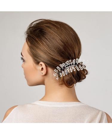 Frcolor Bridal Hair Comb Elegant Pearls Wedding Hair Comb Handmade Wedding Hair Accessories - Buy Online on SooperMarket.com