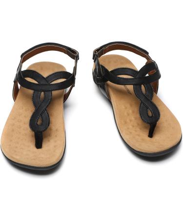 Women's Orthopedic Sandals with Arch Support - Athlefit Comfortable Orthotic Flip Flops in Black (Size 8.5) - Buy Online on SooperMarket.com