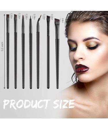 7-Piece Eyeliner Brushes Set for Precision Makeup Application | Gel & Liquid Eyeliner Brushes, Slanted Eyebrow Brush, Fine Bent Eyeliner Brush, Eyeshadow Brushes - Buy Online on SooperMarket.com