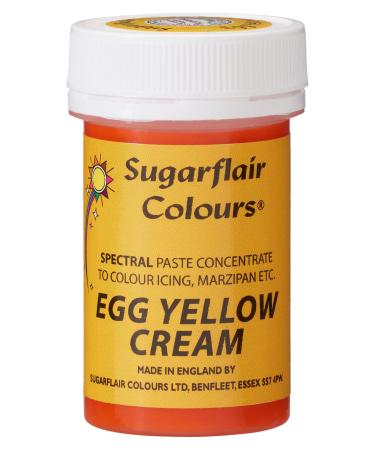 Sugarflair Egg Yellow/Cream Spectral Food Colouring Paste Highly Concentrated for Use with Sugar Pastes Buttercream Royal Icing or Cake Mix Vibrant Colour Dye - 25g
