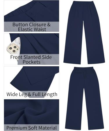 Vetinee High Waisted Wide Leg Dress Pants for Women XL Navy Blue - Business Office Trousers with Pockets - Buy Online on SooperMarket.com