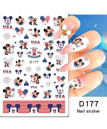 4th of July Nail Art Stickers - Patriotic Independence Day Designs for Acrylic Nails - Buy Online on SooperMarket.com
