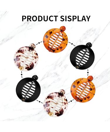 WLLHYF Hair Clips 3 Pieces Resin Banana Round Fish Clips for Women Girls Ladies Fishtail Wide Tort Toned Comb Hair Accessories - Buy Online on SooperMarket.com