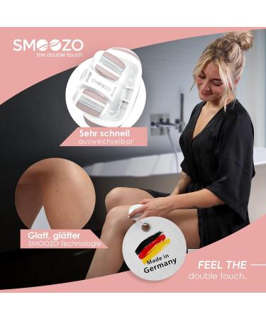 SMOOZO Bundle Body Razor Delicate Ros - Includes Design Tray Ros Care Oil & 4-Pack Replacement Blades - International Shipping Available - Buy Online on SooperMarket.com