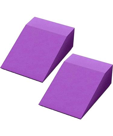 Violet Yoga Foam Wedge Blocks (Pair) Soft Wrist Wedge, Supportive Foot Exercise Accessories, Calf Raise Block, Calf Stretcher, Balance, Pushup,Yoga Wrist Support, Pilates, Squat Wedge, EVA Riser Block