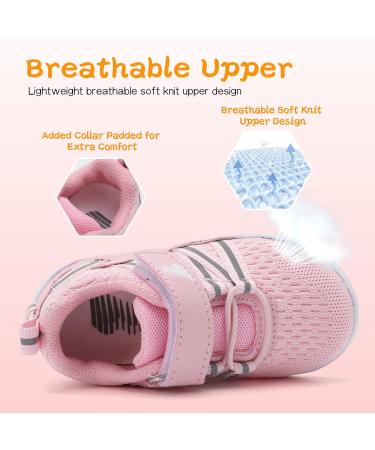 JOINFREE Baby Sneakers - Soft Anti-Slip Sole Newborn First Walkers Shoes 0-6 Months Pink - Buy Online on SooperMarket.com