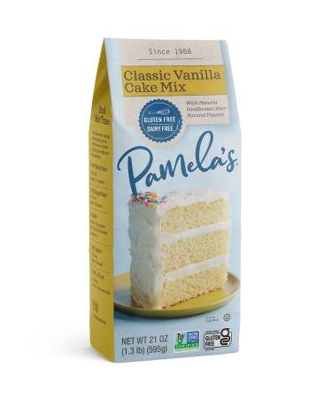 Pamela's Products Gluten Free Cake Mix, Classic Vanilla 21-Ounce Bags (Pack of 6) Vanilla 21 Ounce (Pack of 6)