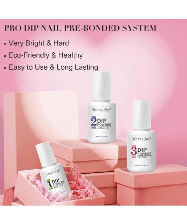 Dip Powder Nail Kit Starter Set - Honey Joy 4 Colors Light Pink Nude Skin Tone Dipping Powder Liquid with Base Top Coat Activator for Salon-Quality Manicures - No LED Lamp Needed - Buy Online on SooperMarket.com