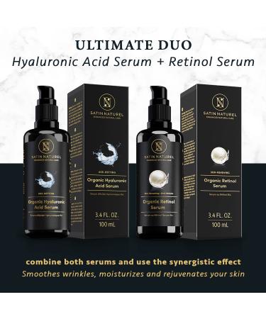 Organic Hyaluronic Acid Serum Face Moisturizer (100ml) for Sensitive Skin - Dermatologically Tested, Reduces Wrinkles and Fine Lines - Buy Online on SooperMarket.com