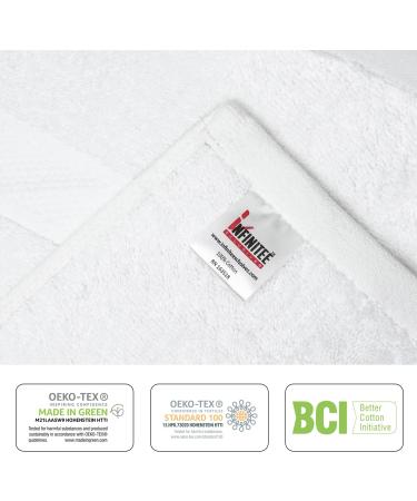 Infinitee Xclusives Premium White Washcloths Set - Pack of 12 | 13x13 Inches 100% Cotton | Body, Face, Kitchen, & Baby Towels - Buy Online on SooperMarket.com